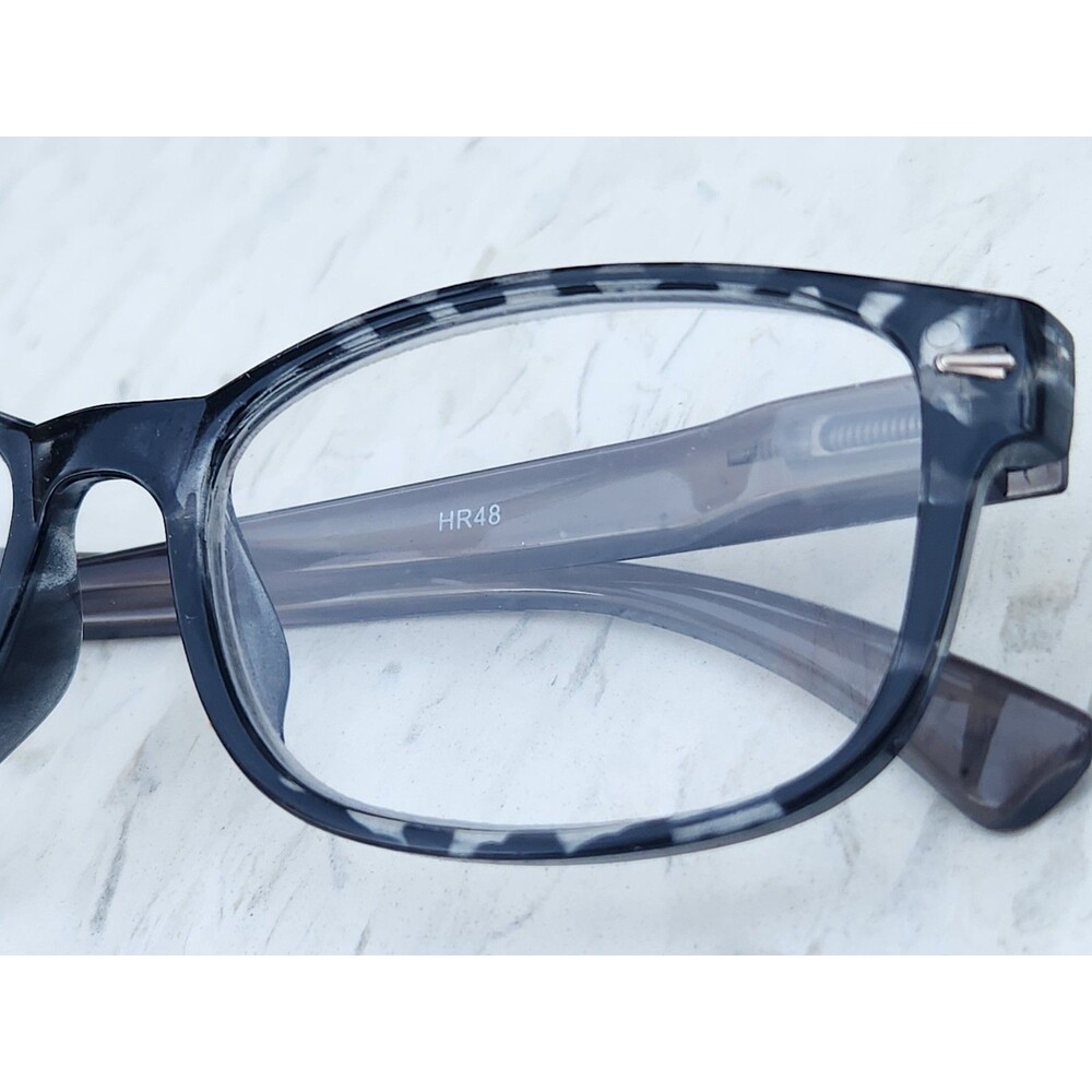 Halston Frames Only Eyeglasses HR48 Gray Black & Clear Tortoise. Glasses Frames